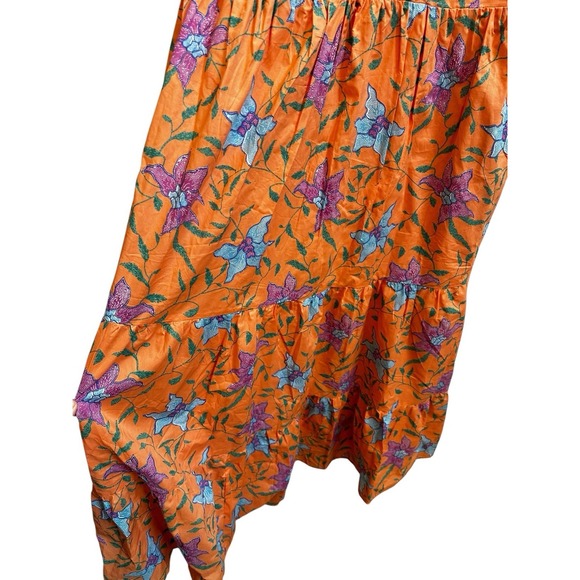 Tuckernuck Hyacinth House Dress Womens Orange Floral Cisco Maxi Small NWT $168 - Picture 8 of 14